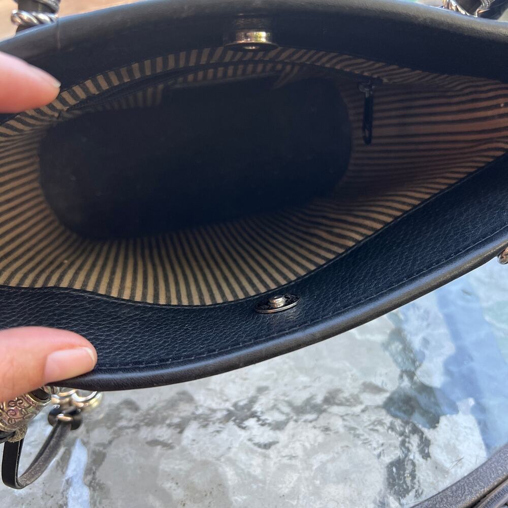 Brighton Black Croc-Embossed Leather Tote Bag A424072 - Picture 3 of 12